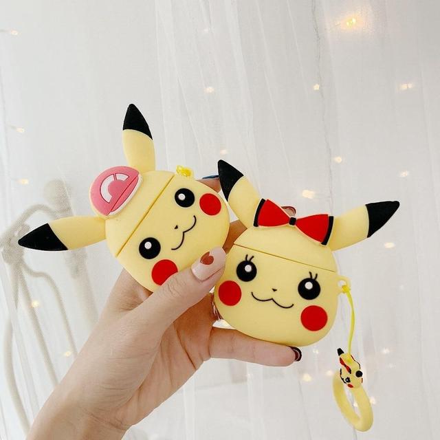 Pokemon Pikachu Pink Hat Premium AirPods Case Shock Proof Cover