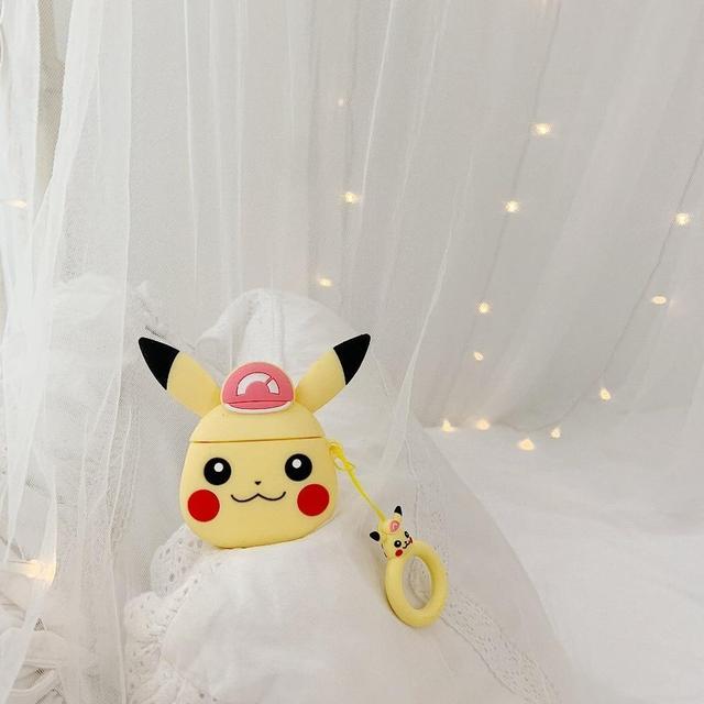 Pokemon Pikachu Pink Hat Premium AirPods Case Shock Proof Cover