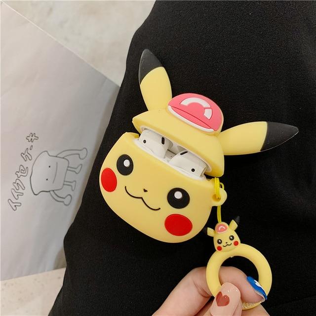 Pokemon Pikachu Pink Hat Premium AirPods Case Shock Proof Cover