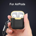 Black and Gold Leather AirPods Case Shock Proof Cover