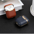 Mocha and Gold Leather AirPods Case Shock Proof Cover