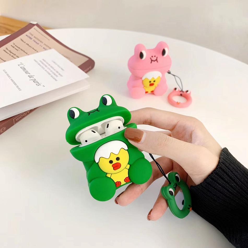 Cute Green Frog Premium AirPods Case Shock Proof Cover