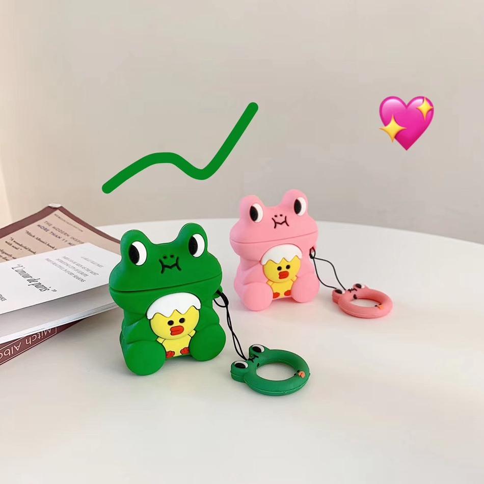 Cute Green Frog Premium AirPods Case Shock Proof Cover