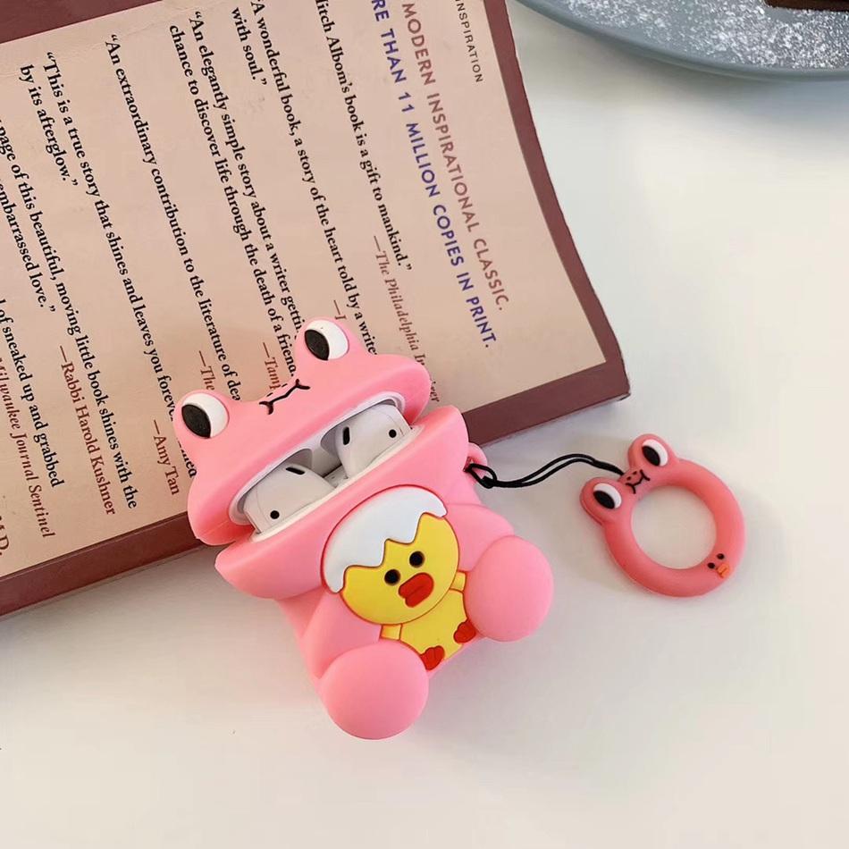 Cute Pink Frog Premium AirPods Case Shock Proof Cover