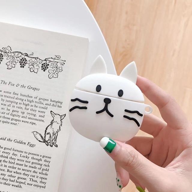 Cute White Cat Premium AirPods Case Shock Proof Cover