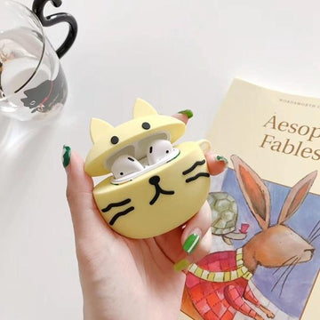 Cute Yellow Cat Premium AirPods Case Shock Proof Cover