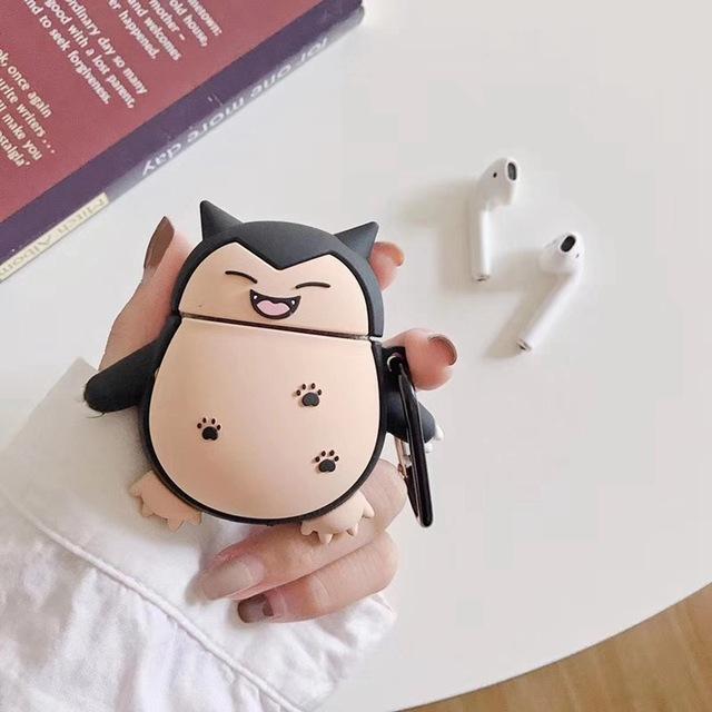 Happy Snorlax 'Black' Premium AirPods Case Shock Proof Cover