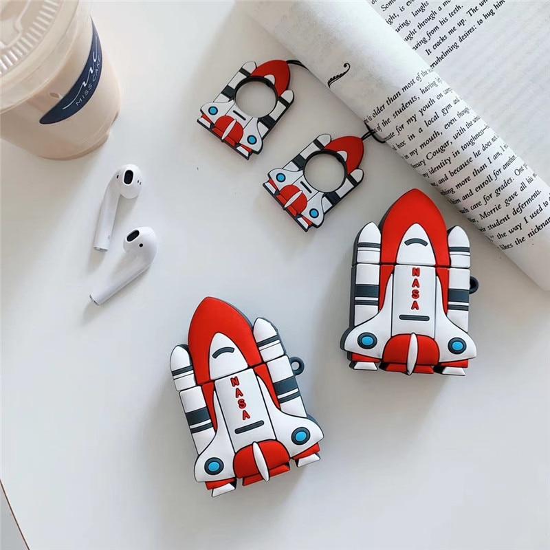 Cute Rocket Ship Premium AirPods Case Shock Proof Cover