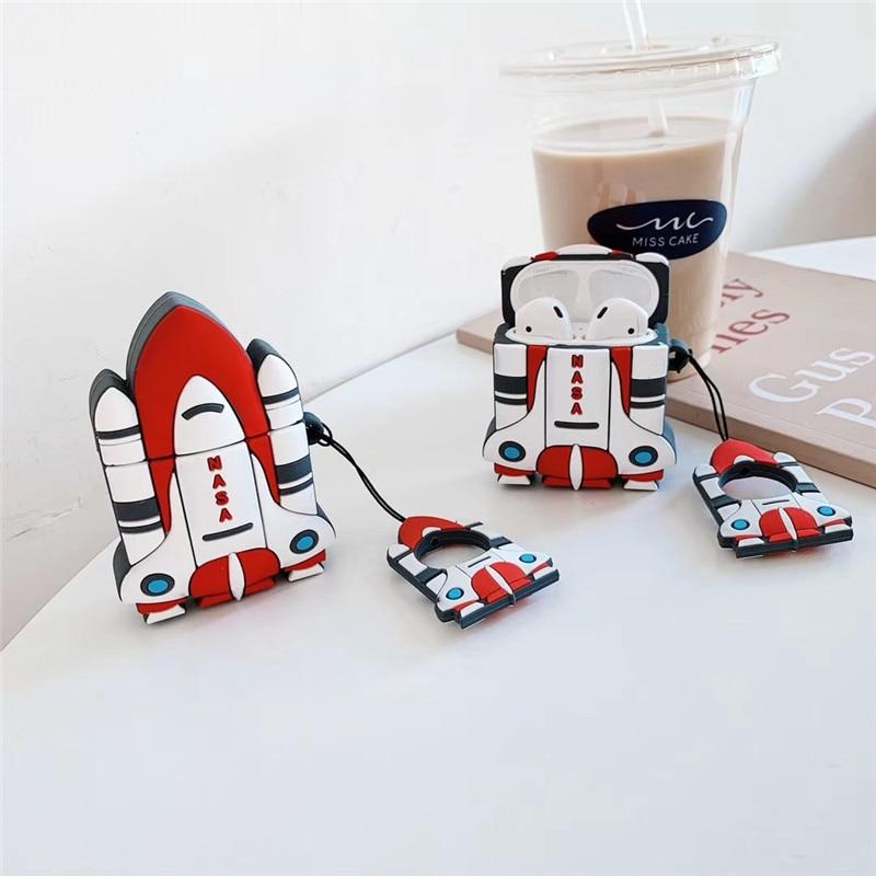 Cute Rocket Ship Premium AirPods Case Shock Proof Cover