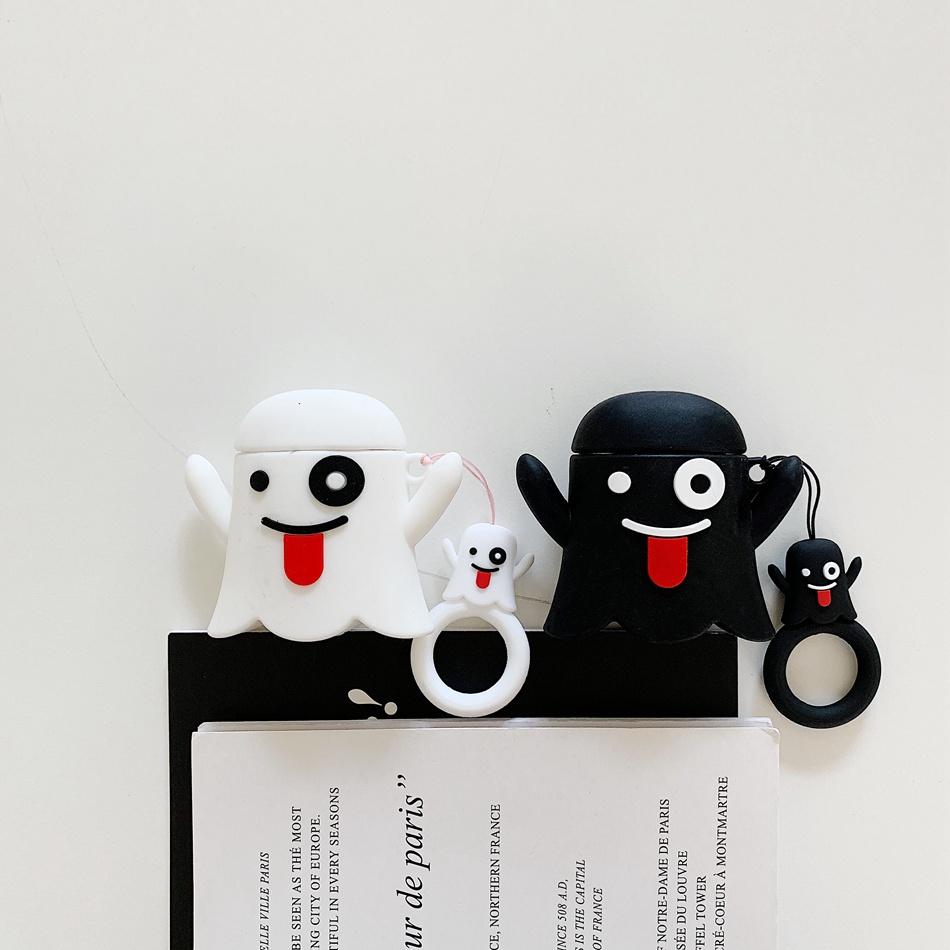 Cute Ghost 'Black' Premium AirPods Case Shock Proof Cover