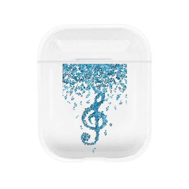 Blue G Clef Clear AirPods Case Shock Proof Cover