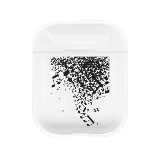 Musical Notes Clear AirPods Case Shock Proof Cover