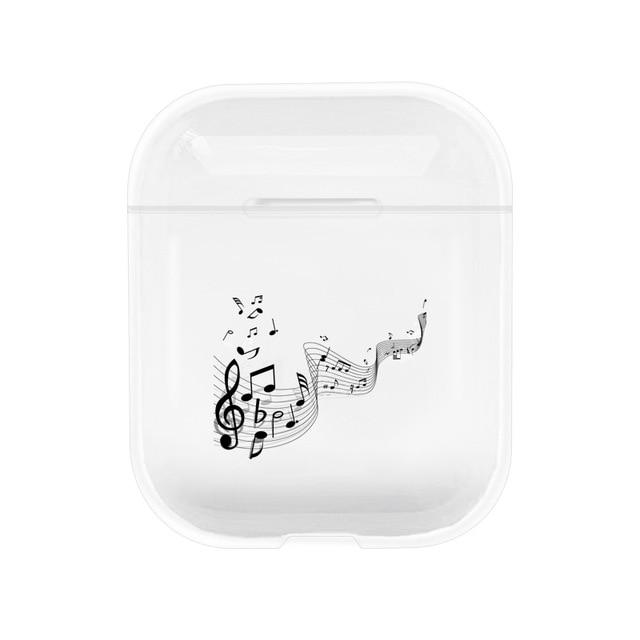 Floating Wind Musical Notes Clear AirPods Case Shock Proof Cover