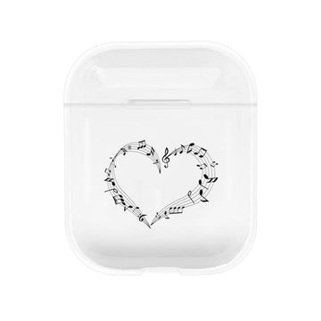 Music Note Heart Clear AirPods Case Shock Proof Cover