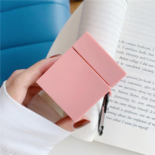Candy Color Rectangular Airpods Case Shock Proof Cover