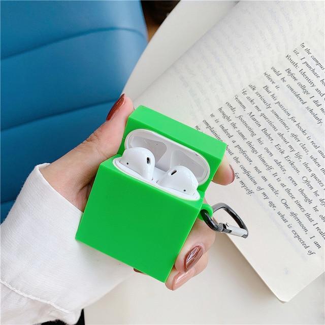 Candy Color Rectangular Airpods Case Shock Proof Cover