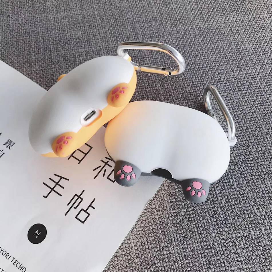 Grey Corgi Cute Dog Butt Premium AirPods Case Shock Proof Cover