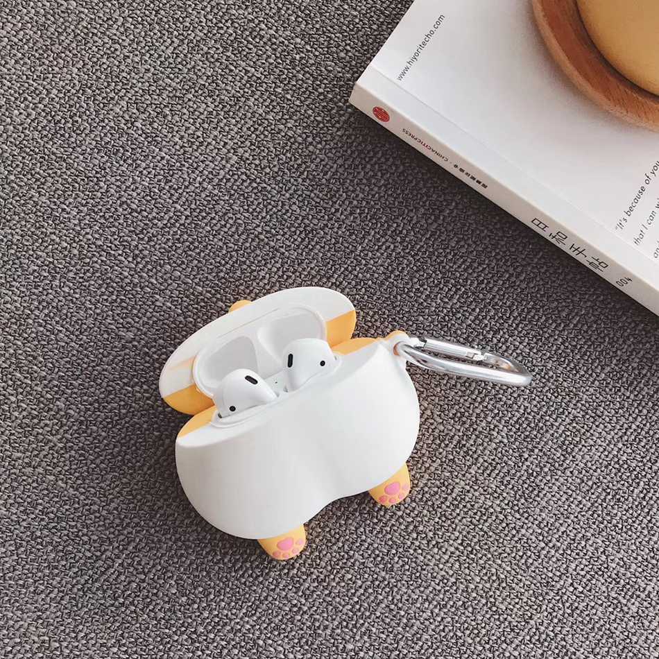 Grey Corgi Cute Dog Butt Premium AirPods Case Shock Proof Cover