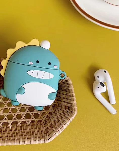 Cute Happy Dinosaur Premium AirPods Case Shock Proof Cover