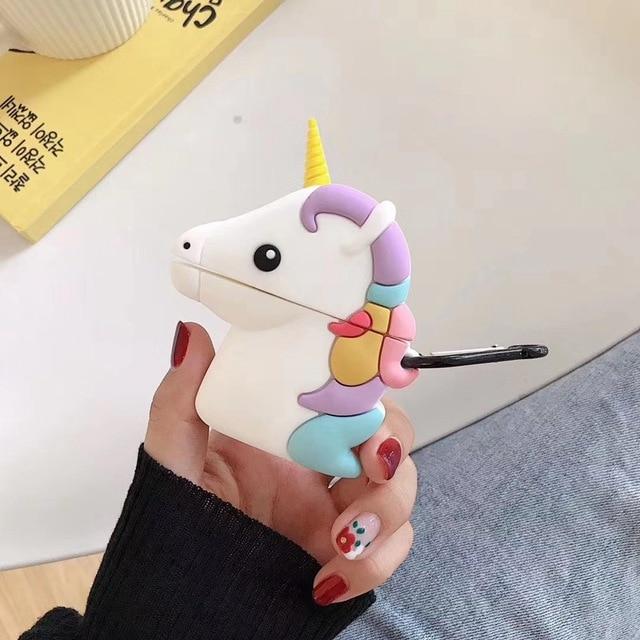 Rainbow Unicorn with Gold Horn Premium AirPods Case Shock Proof Cover