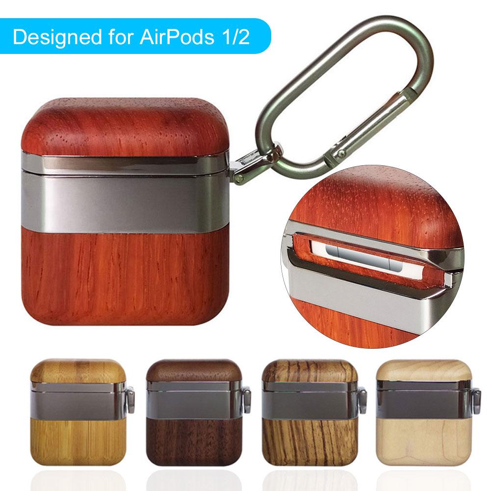 Stainless Steel and Wood Premium AirPods Case Shock Proof Cover