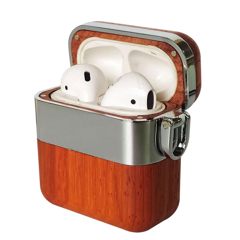 Stainless Steel and Wood Premium AirPods Case Shock Proof Cover