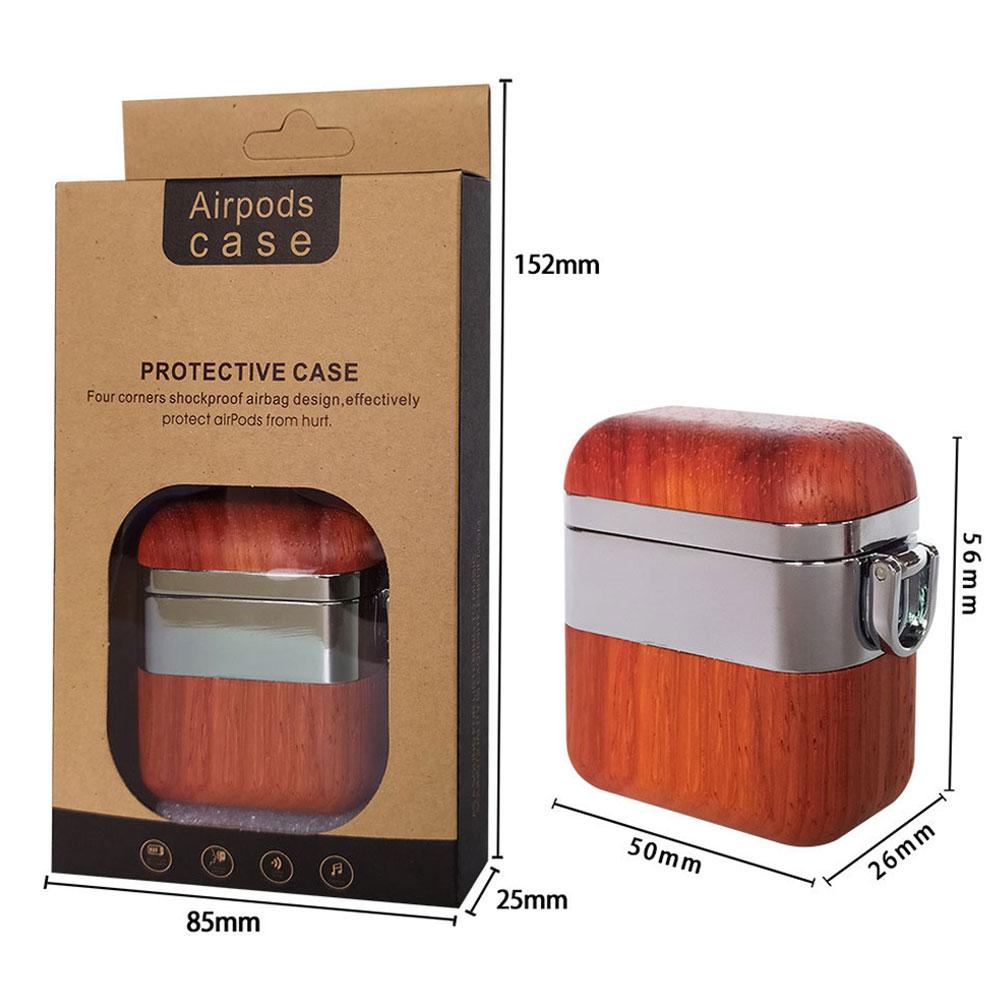 Stainless Steel and Wood Premium AirPods Case Shock Proof Cover