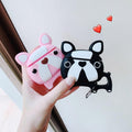 Black Walking Bulldog Premium AirPods Case Shock Proof Cover