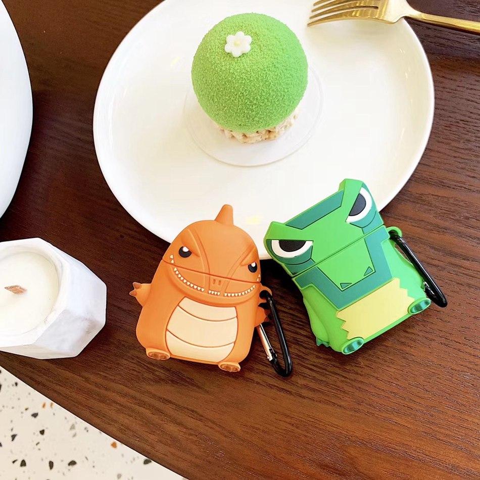 Cute Green Angry Dino Premium AirPods Case Shock Proof Cover