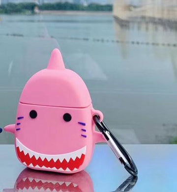 Angry Shark 'Pink Premium AirPods Case Shock Proof Cover