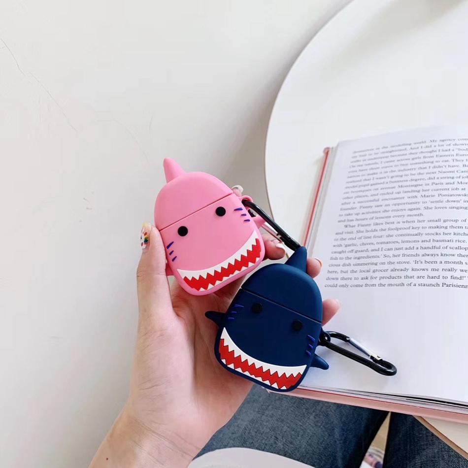 Angry Shark 'Navy' Premium AirPods Case Shock Proof Cover