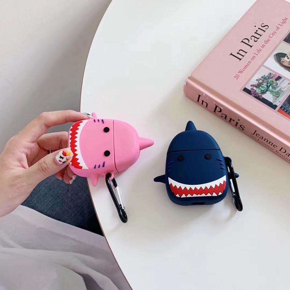 Angry Shark 'Pink Premium AirPods Case Shock Proof Cover