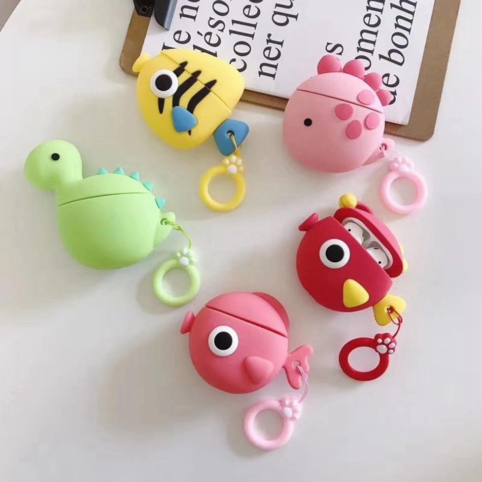 Pink Dino Premium AirPods Case Shock Proof Cover