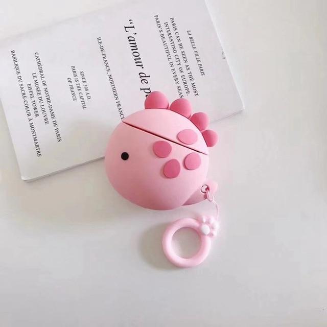 Pink Dino Premium AirPods Case Shock Proof Cover