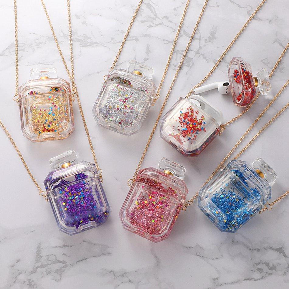 Clear Acrylic Snow Globe with Glitter AirPods Case Shock Proof Cover