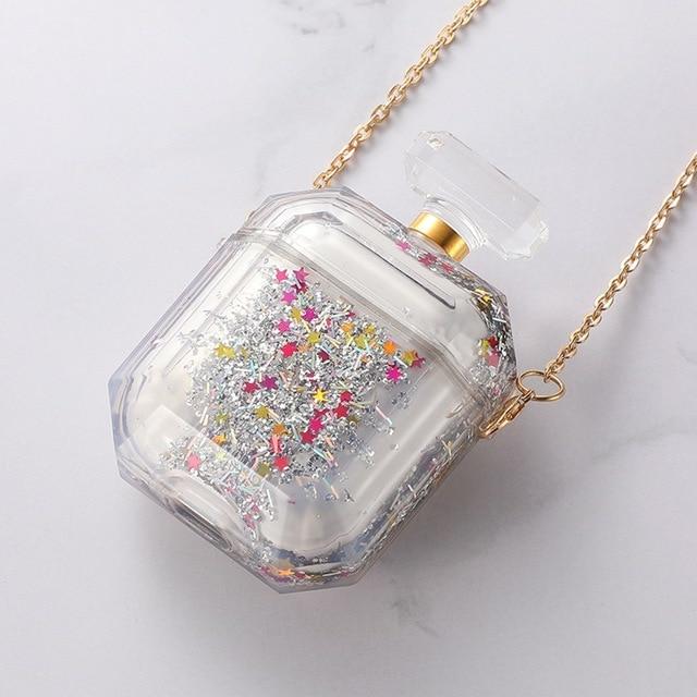Clear Acrylic Snow Globe with Glitter AirPods Case Shock Proof Cover