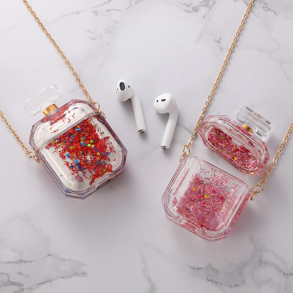 Clear Acrylic Snow Globe with Glitter AirPods Case Shock Proof Cover