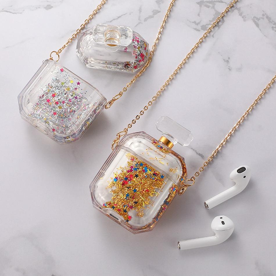 Clear Acrylic Snow Globe with Glitter AirPods Case Shock Proof Cover