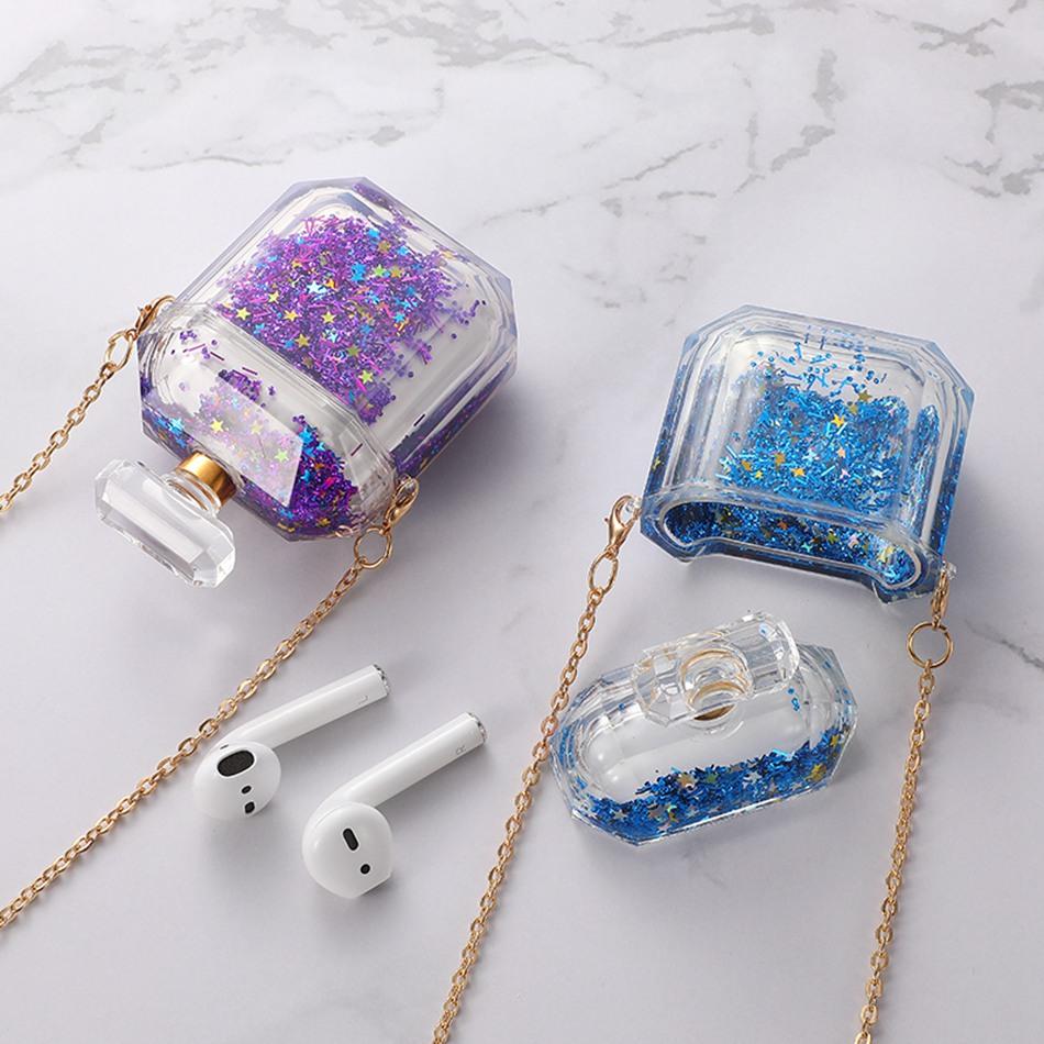 Clear Acrylic Snow Globe with Glitter AirPods Case Shock Proof Cover