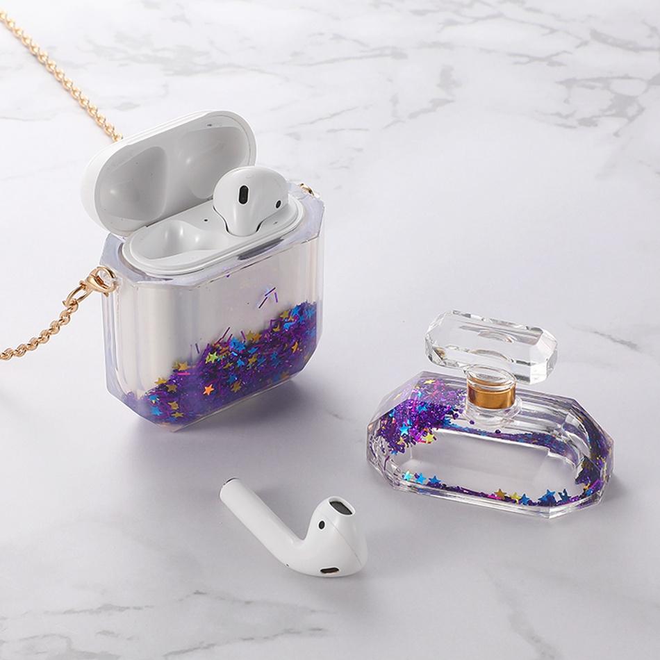 Clear Acrylic Snow Globe with Glitter AirPods Case Shock Proof Cover
