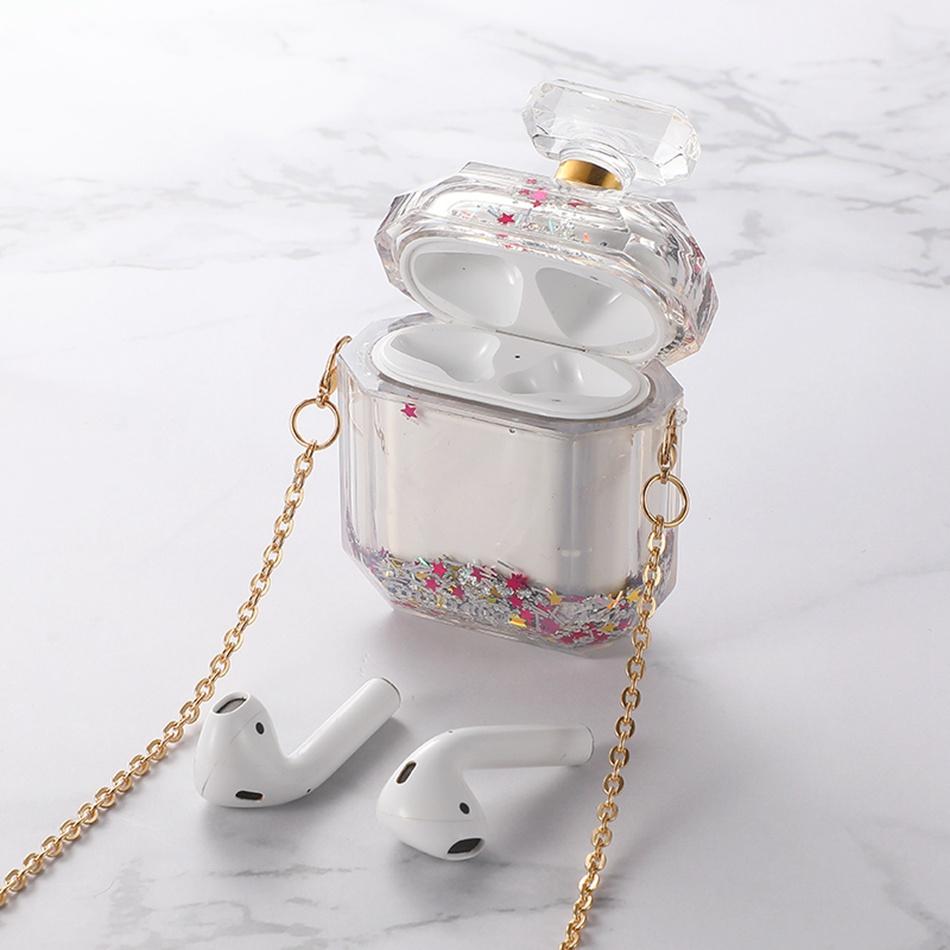 Clear Acrylic Snow Globe with Glitter AirPods Case Shock Proof Cover