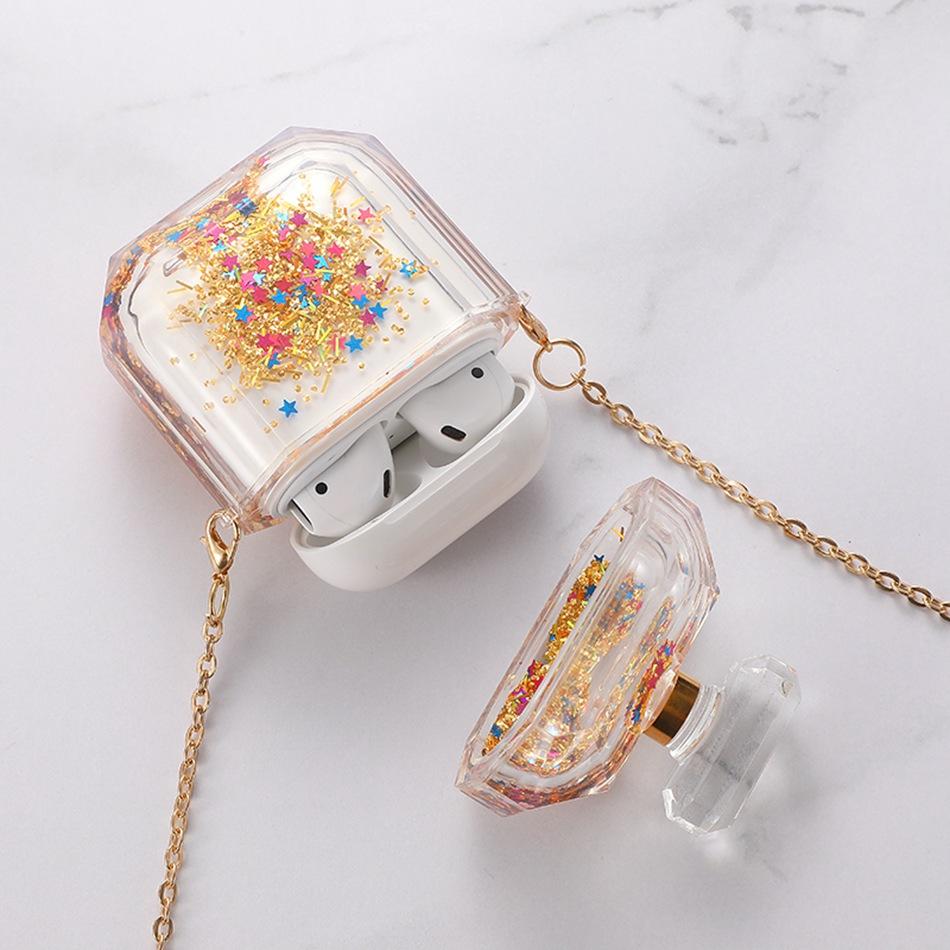 Clear Acrylic Snow Globe with Glitter AirPods Case Shock Proof Cover