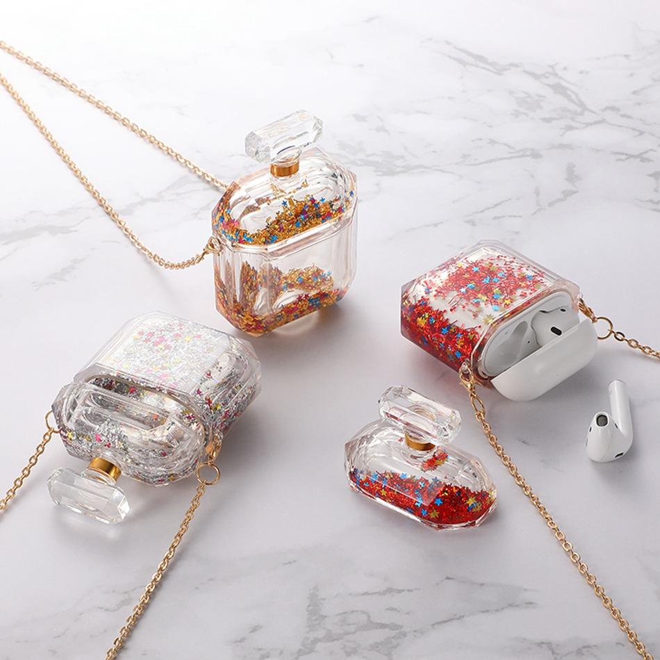 Clear Acrylic Snow Globe with Glitter AirPods Case Shock Proof Cover