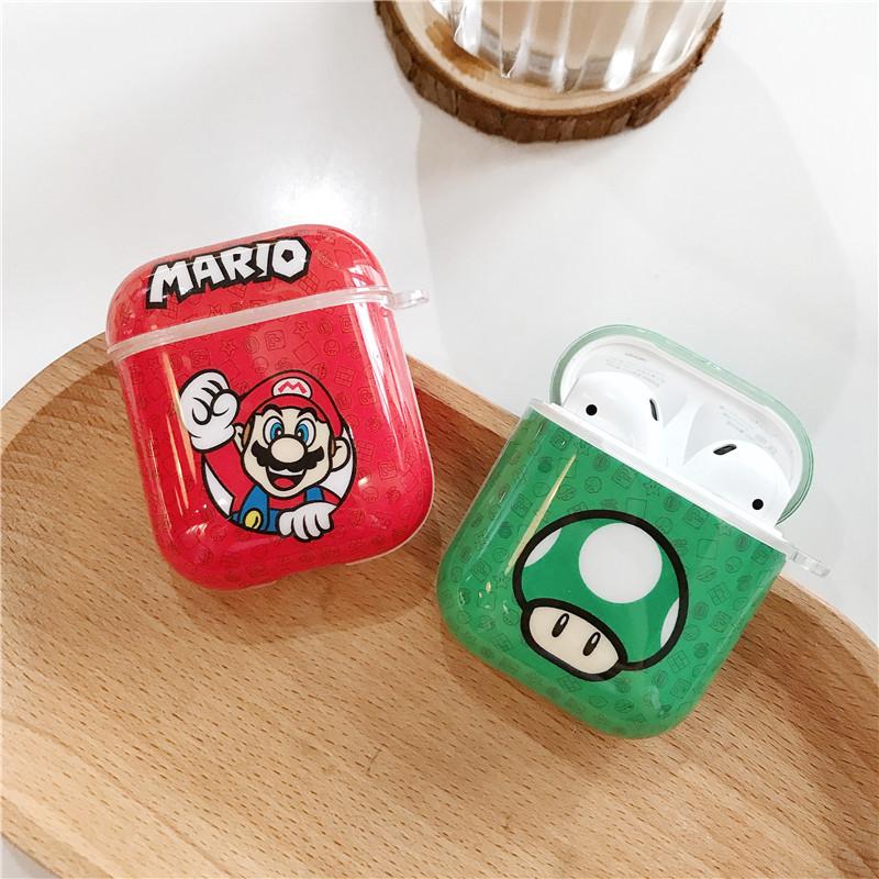 Super Mario Bros '1 UP' Mushroom AirPods Case Shock Proof Cover