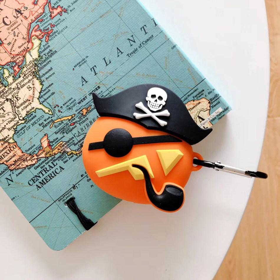 Jack O Lantern in a Pirate Costume Premium AirPods Case Shock Proof Cover