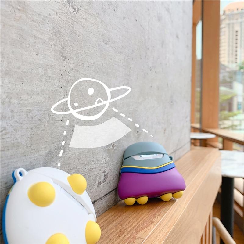 Cute Alien Flying Space Craft Premium AirPods Case Shock Proof Cover