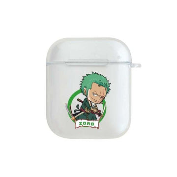 One Piece 'Smirking Zoro' Clear Acrylic AirPods Case Shock Proof Cover