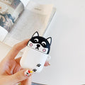 Cute Black and White Corgi Dog Premium AirPods Case Shock Proof Cover