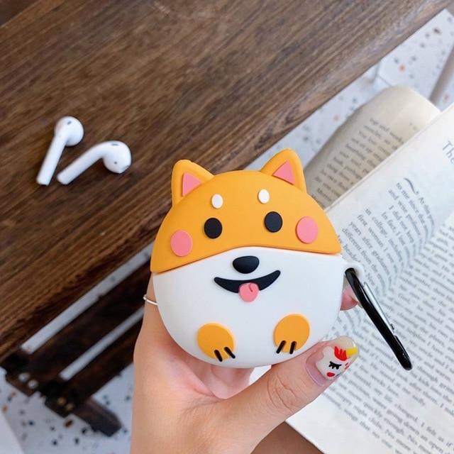 Cute Round Happy Corgi Dog Premium AirPods Case Shock Proof Cover