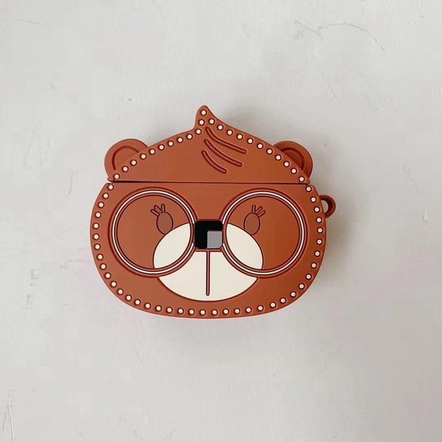 Cute Bear with Reading Glasses Premium AirPods Case Shock Proof Cover